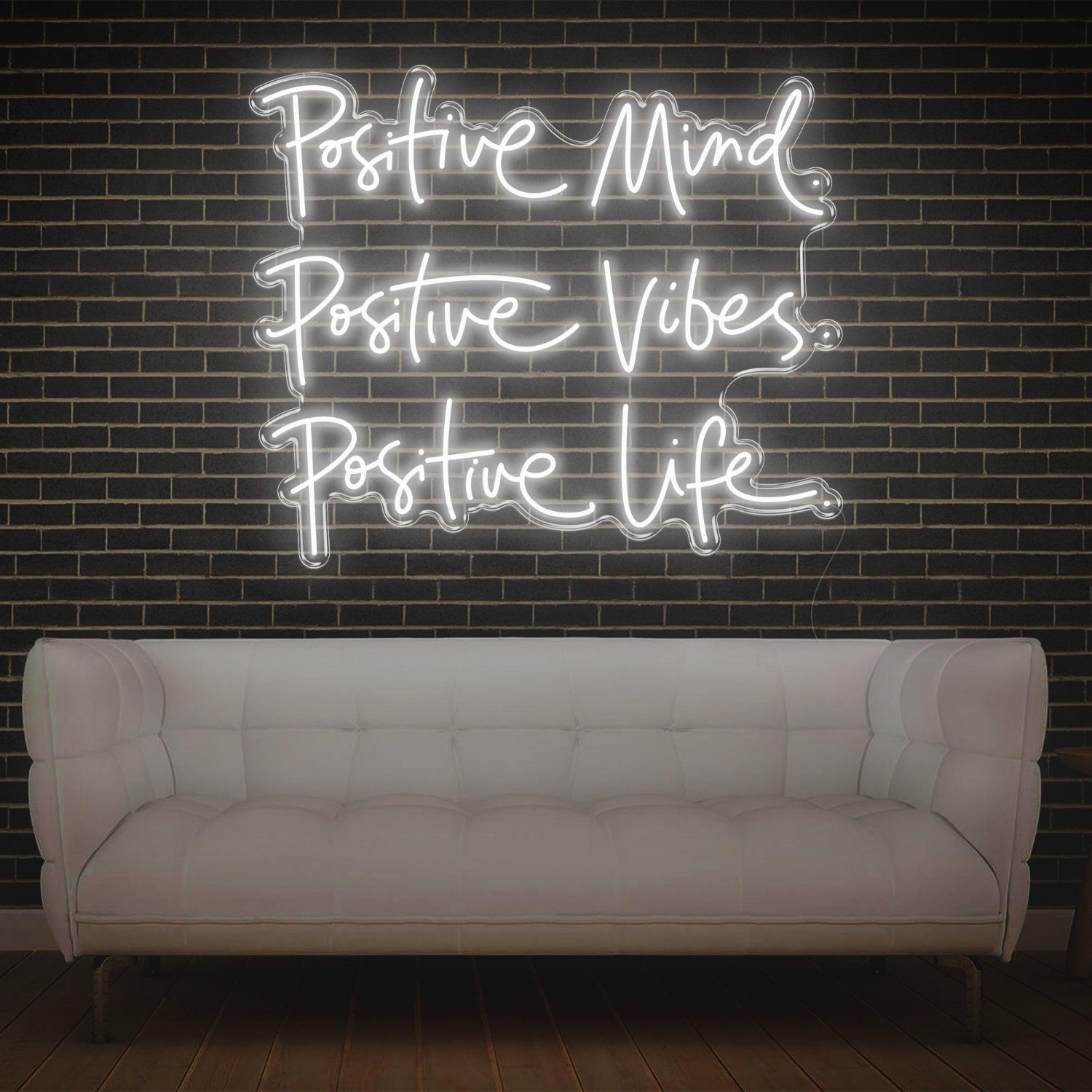 Positive Mind Vibes Life Blue Led Neon Sign For Home And Office Decor | Shineneon