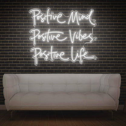 Positive Mind Vibes Life Blue Led Neon Sign For Home And Office Decor | Shineneon