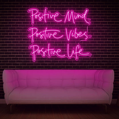 Positive Mind Vibes Life Blue Led Neon Sign For Home And Office Decor | Shineneon