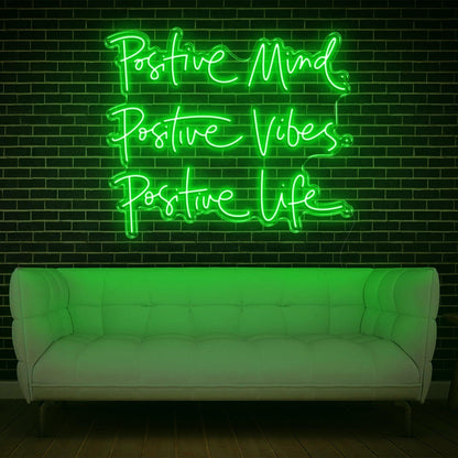 Positive Mind Vibes Life Blue Led Neon Sign For Home And Office Decor | Shineneon