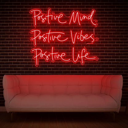 Positive Mind Vibes Life Blue Led Neon Sign For Home And Office Decor | Shineneon