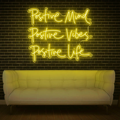 Positive Mind Vibes Life Blue Led Neon Sign For Home And Office Decor | Shineneon