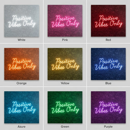 Positive Vibes Only Bedroom Wall Light LED Neon Sign - 05 Color Grid