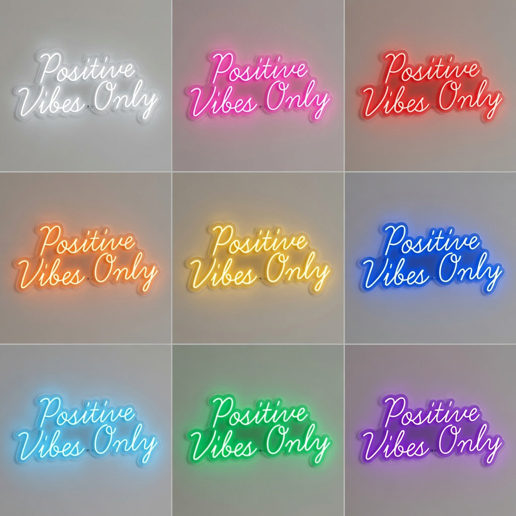 Positive Vibes Only LED Neon Sign - 05 Color Grid