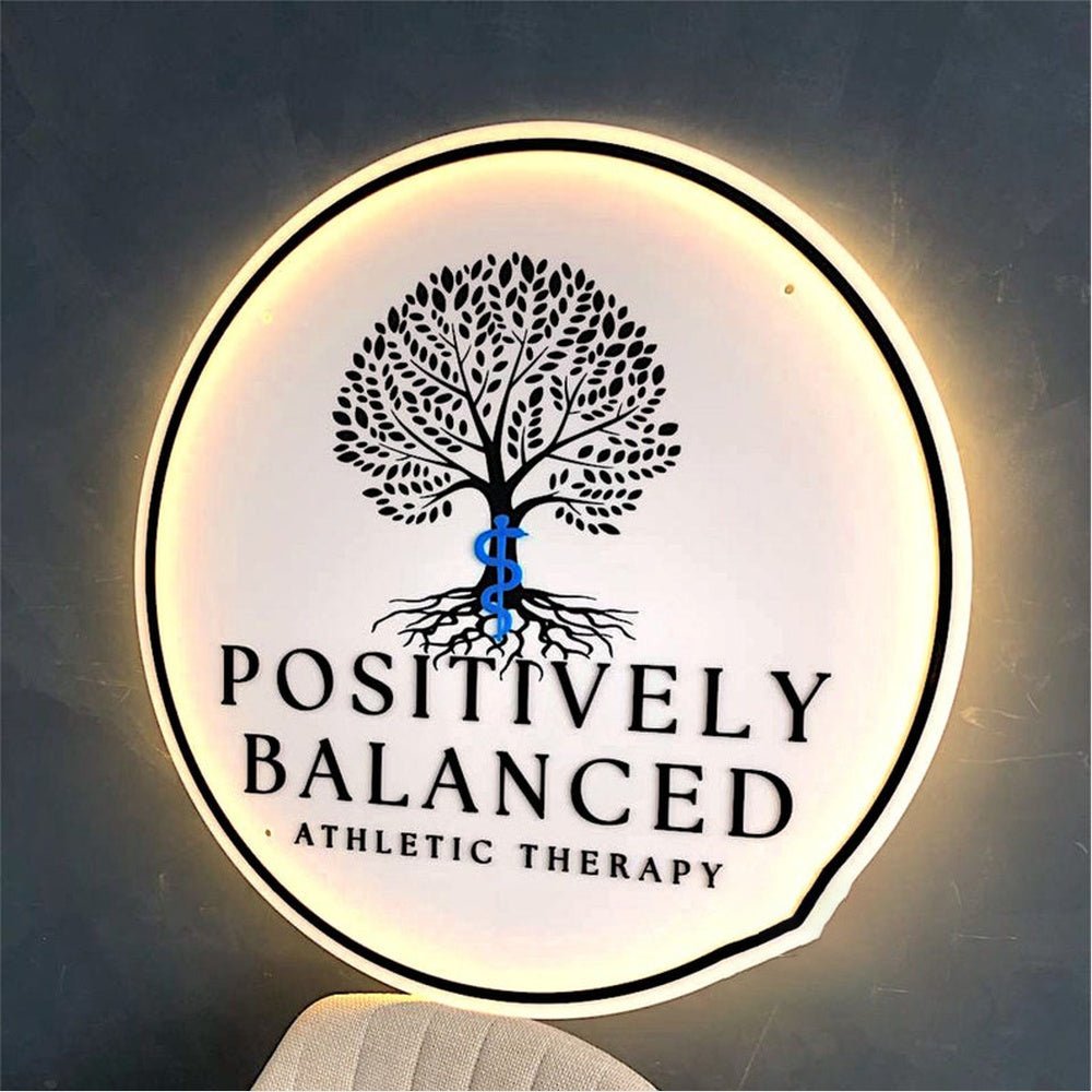 Positively Balanced Acrylic Business Logo Sign - Shineneon