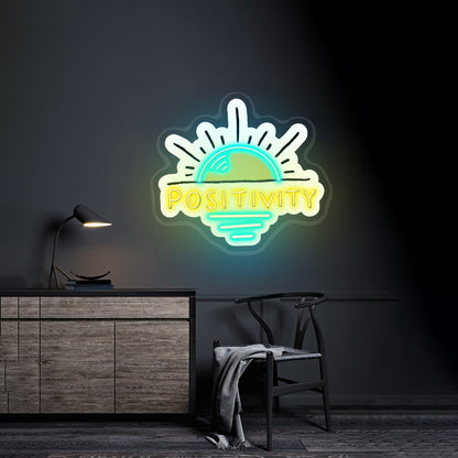 Positivity Sun Clear Artwork Wedding Signs - Shineneon