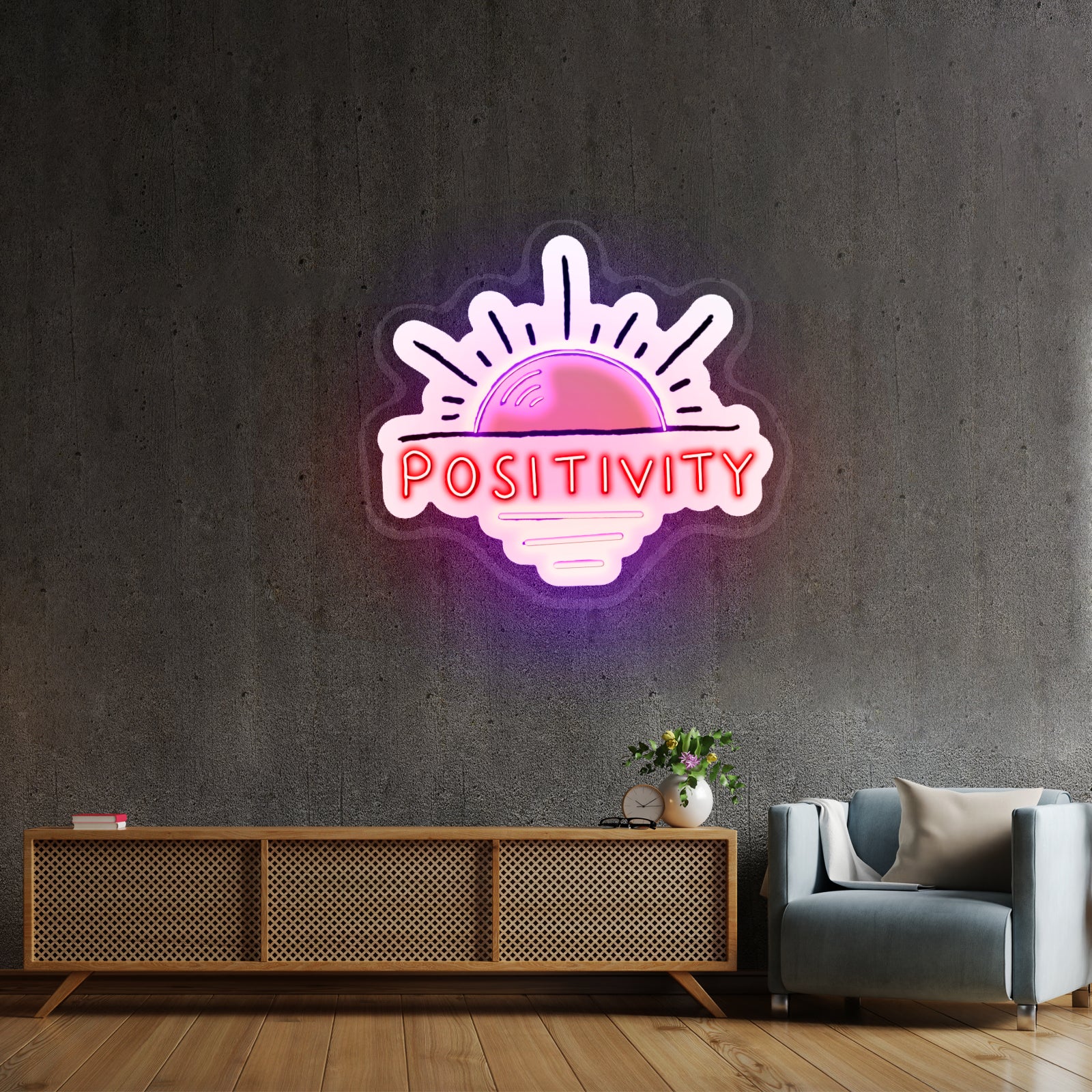 Positivity Sun Clear Artwork Wedding Signs