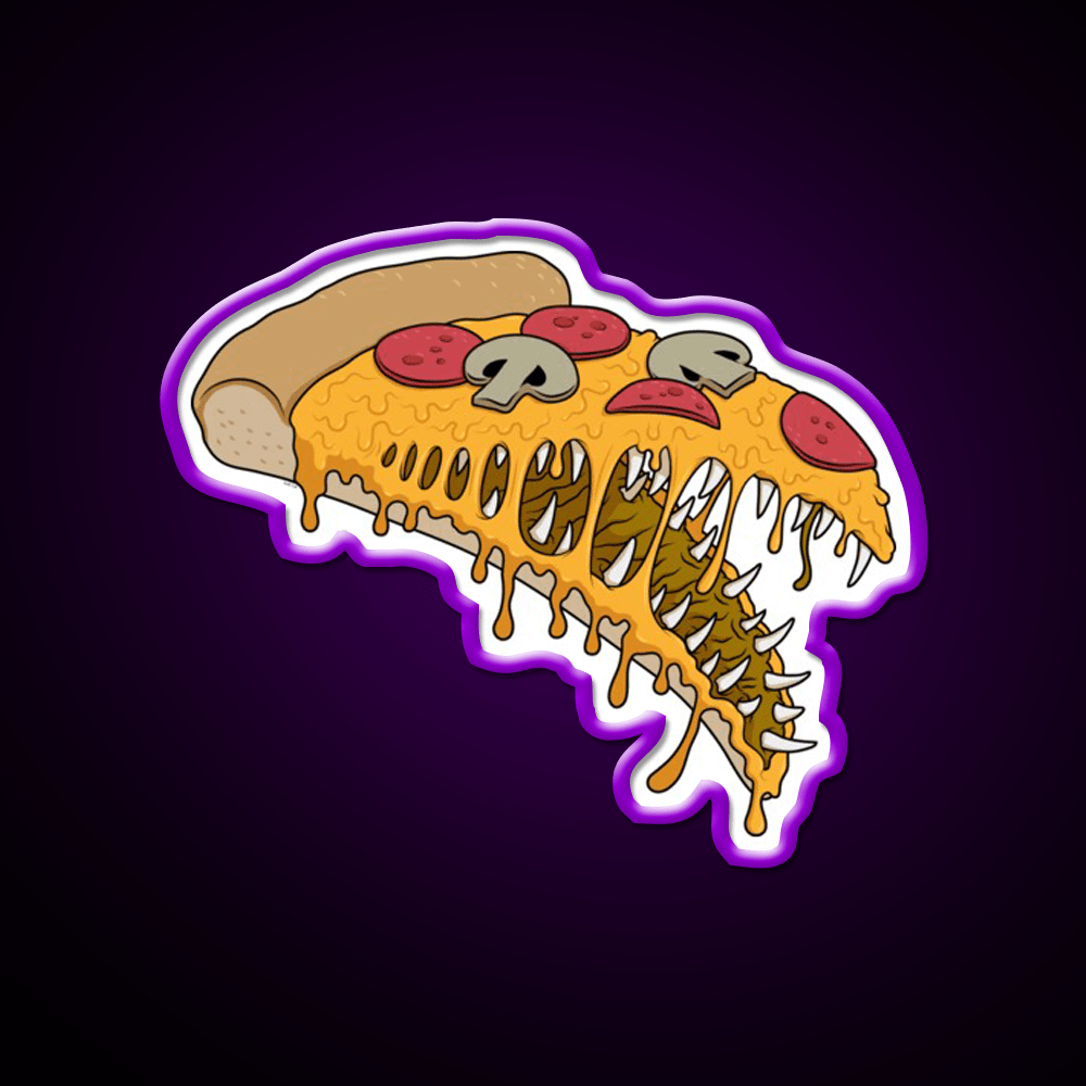 Possessed Pizza Fast Food Led Neon Sign For Burger Place Rgb Color - Shineneon