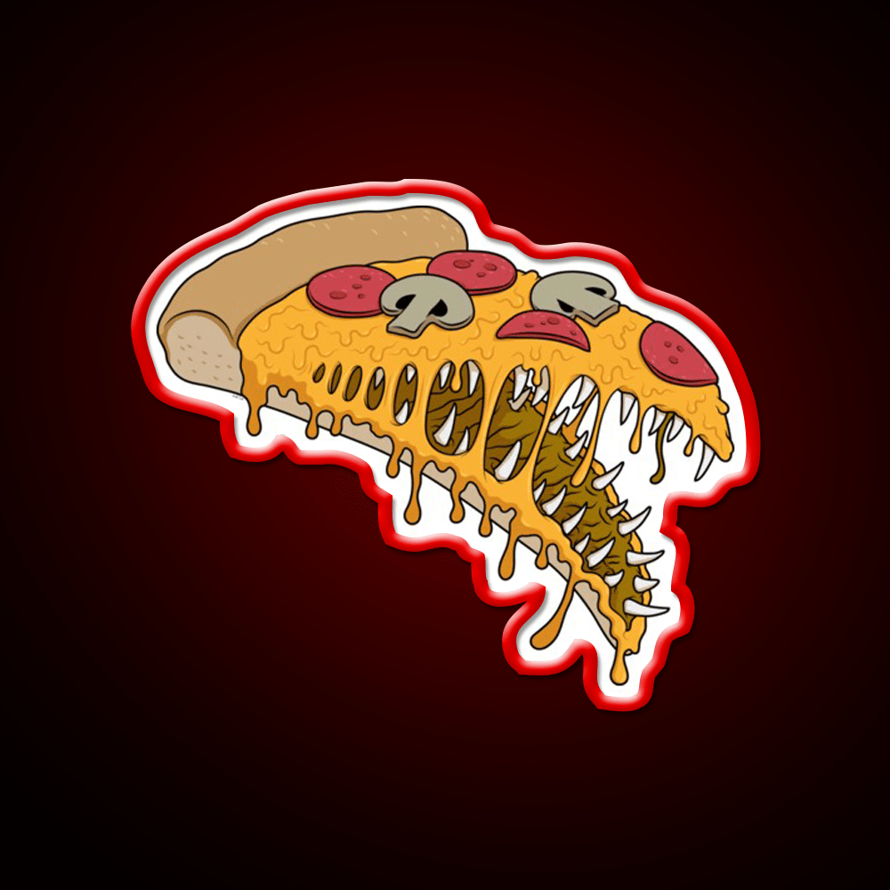 Possessed Pizza Fast Food Led Neon Sign For Burger Place Rgb Color - Shineneon