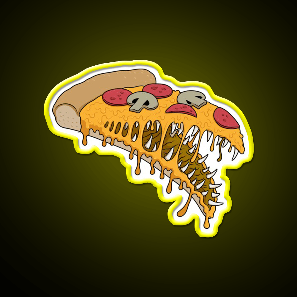 Possessed Pizza Fast Food Led Neon Sign For Burger Place Rgb Color - Shineneon