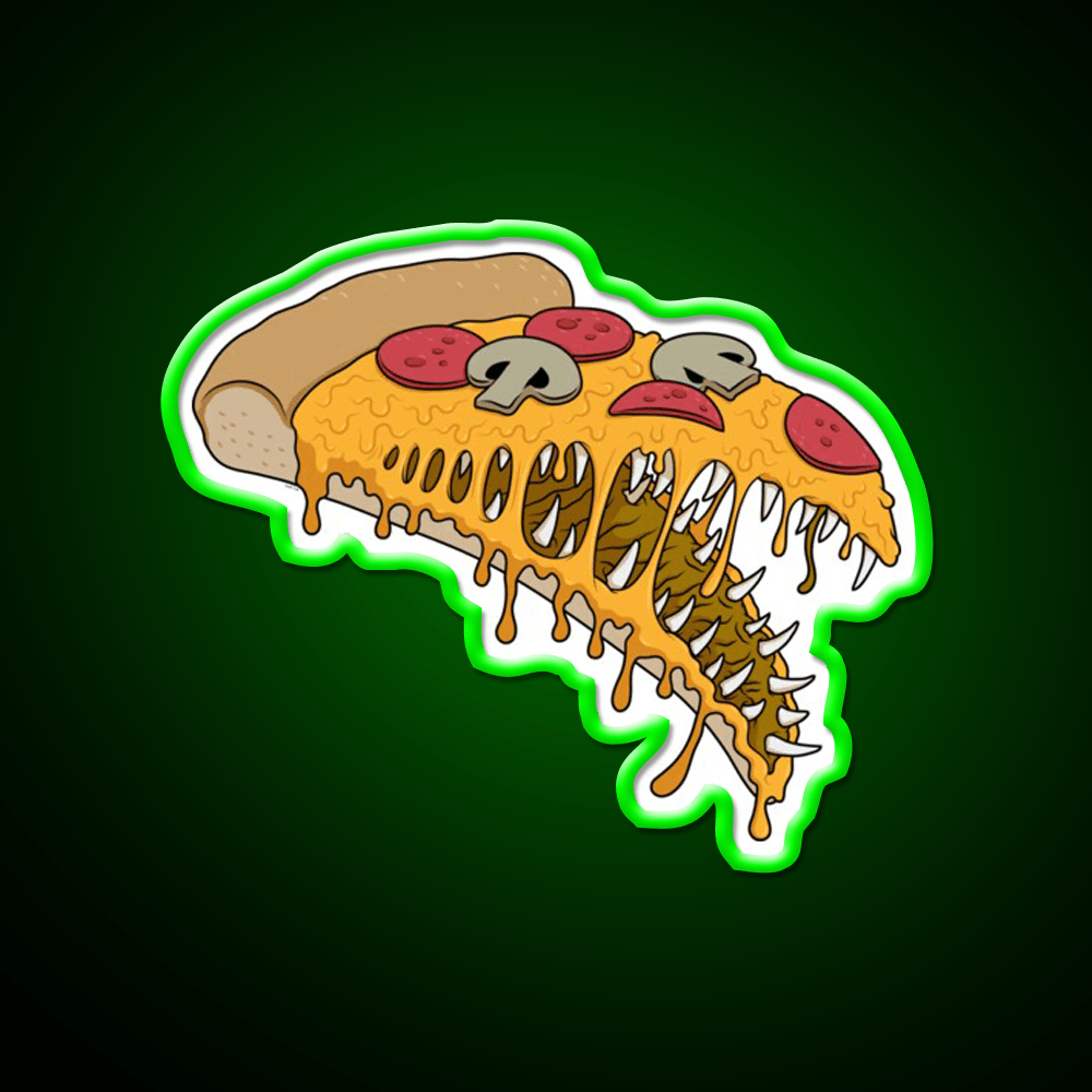 Possessed Pizza Fast Food Led Neon Sign For Burger Place Rgb Color - Shineneon