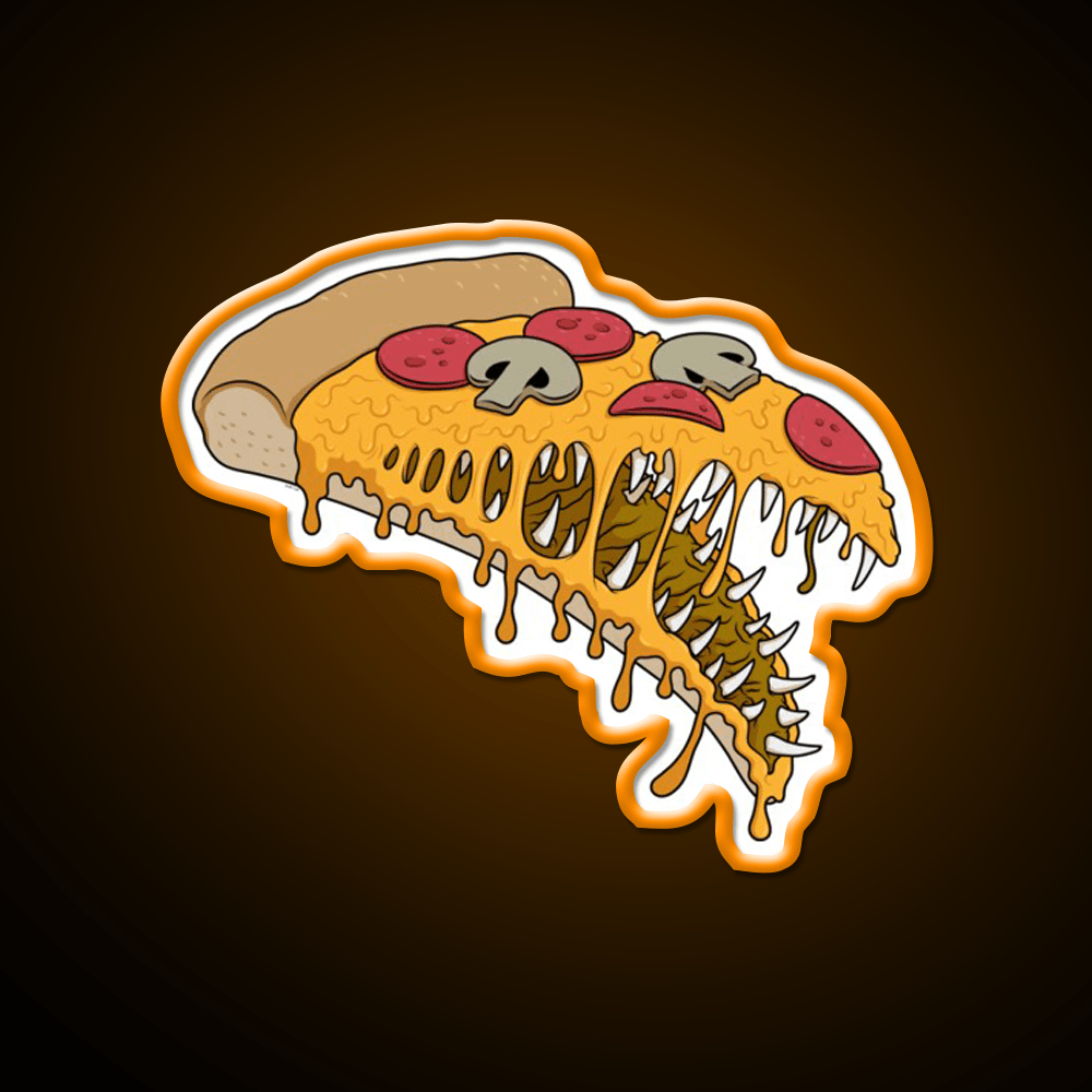 Possessed Pizza Fast Food Led Neon Sign For Burger Place Rgb Color - Shineneon