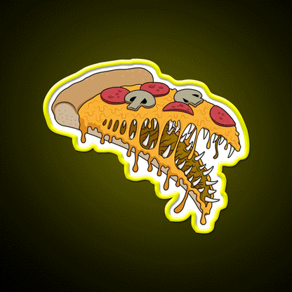 Possessed Pizza Fast Food Led Neon Sign For Burger Place Rgb Color - Custom LED neon sign front view