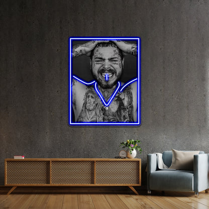 Post Malone Revealing Tattoos Grill Artwork Led Signs For Bedroom