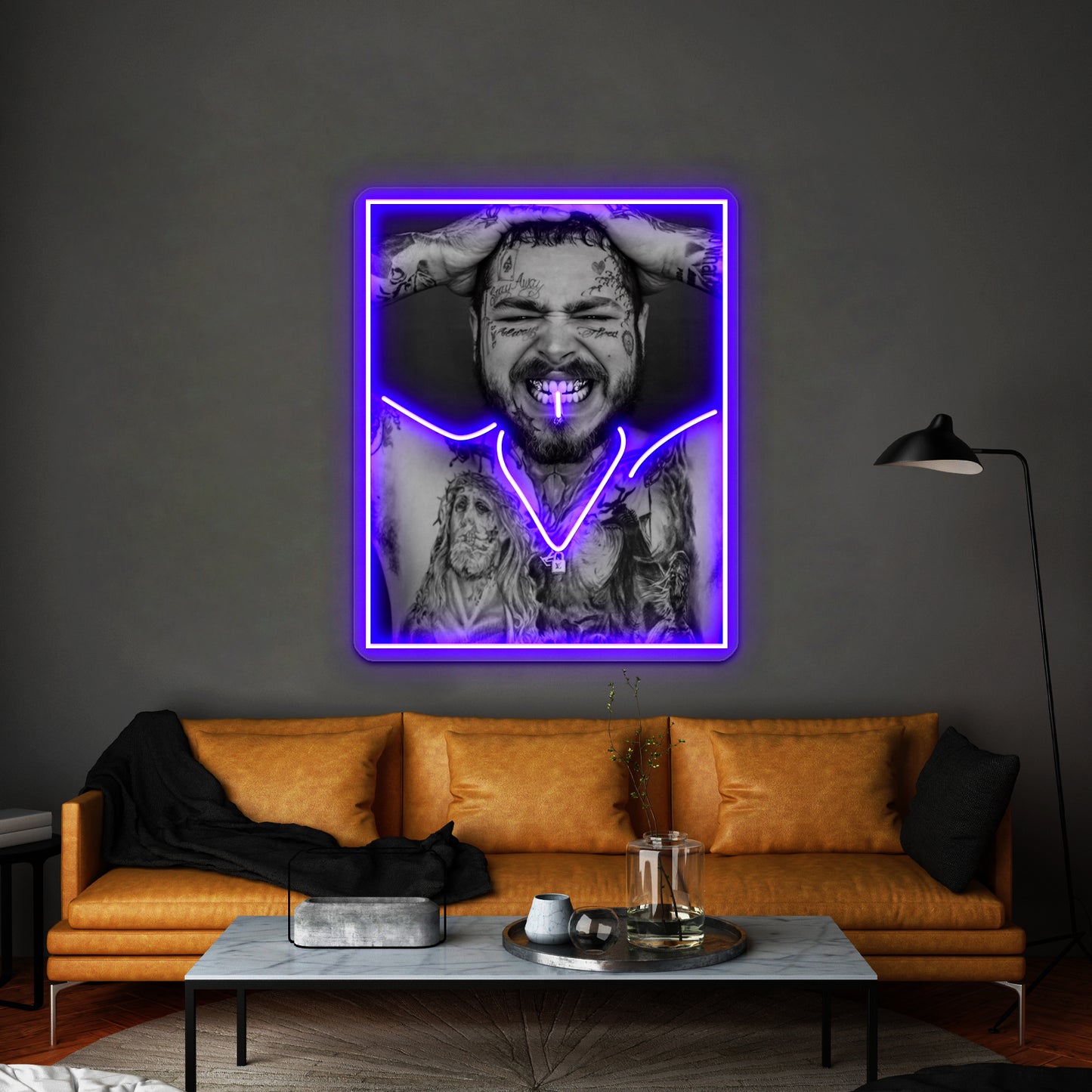 Post Malone Revealing Tattoos Grill Artwork Led Signs For Bedroom