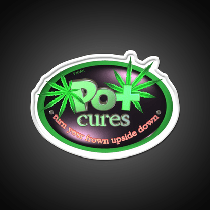 Pot Cures Turn Your Frown Upside Down Green Leaf Led Neon Sign Rgb Color - Shineneon