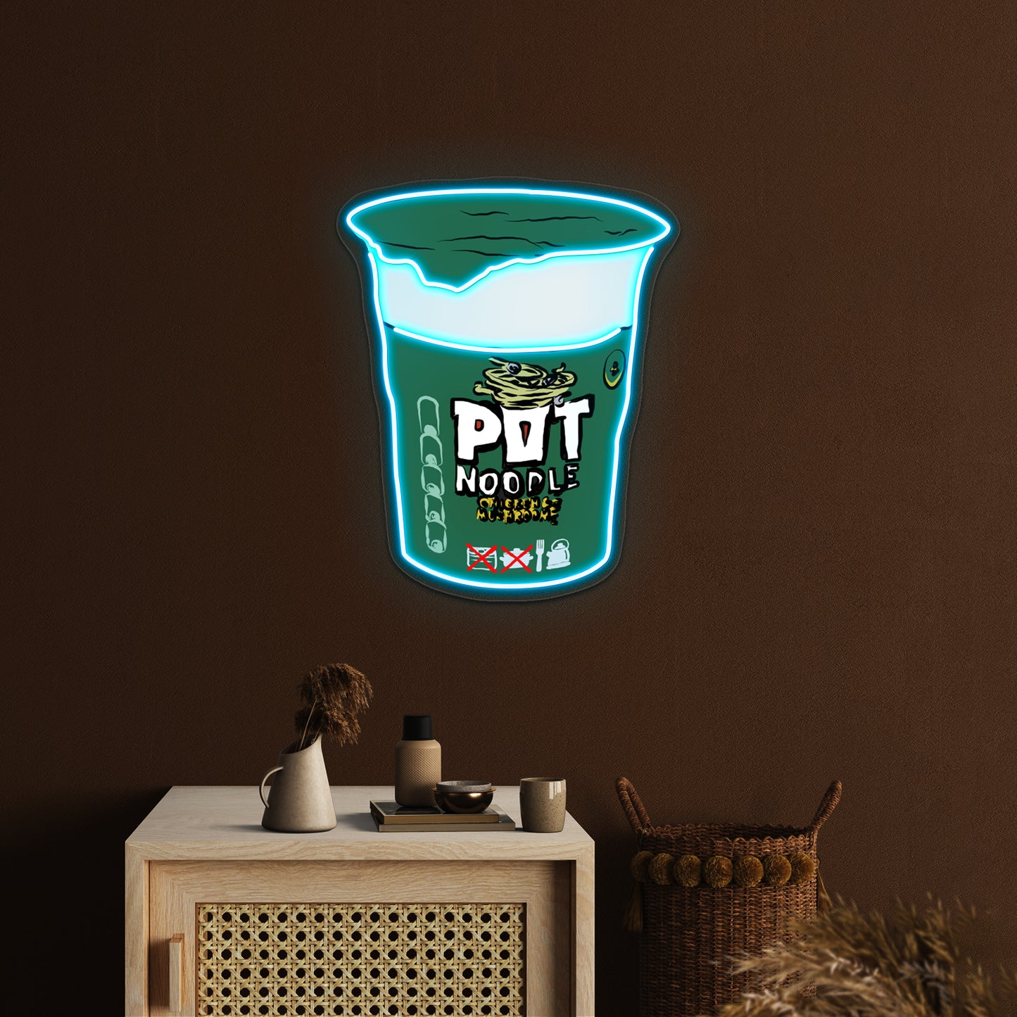 Pot Noodle Chicken And Mushroom 90g Artwork Led Signs For Bedroom