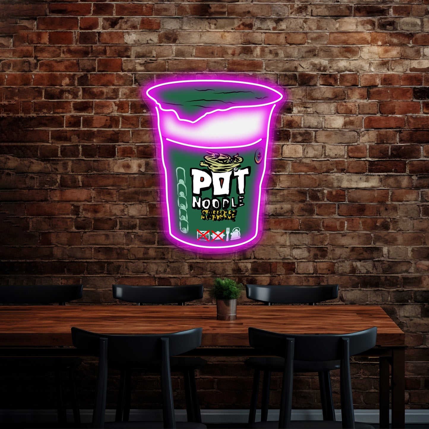 Pot Noodle Chicken And Mushroom 90g Artwork Led Signs For Bedroom