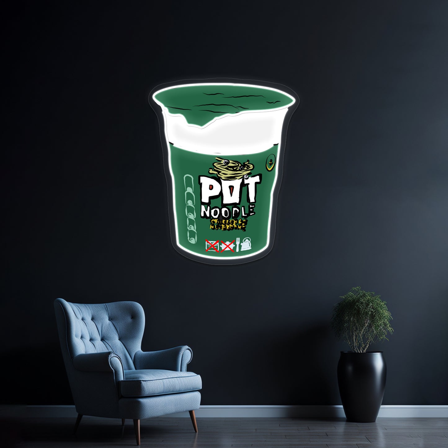 Pot Noodle Chicken And Mushroom 90g Artwork Led Signs For Bedroom