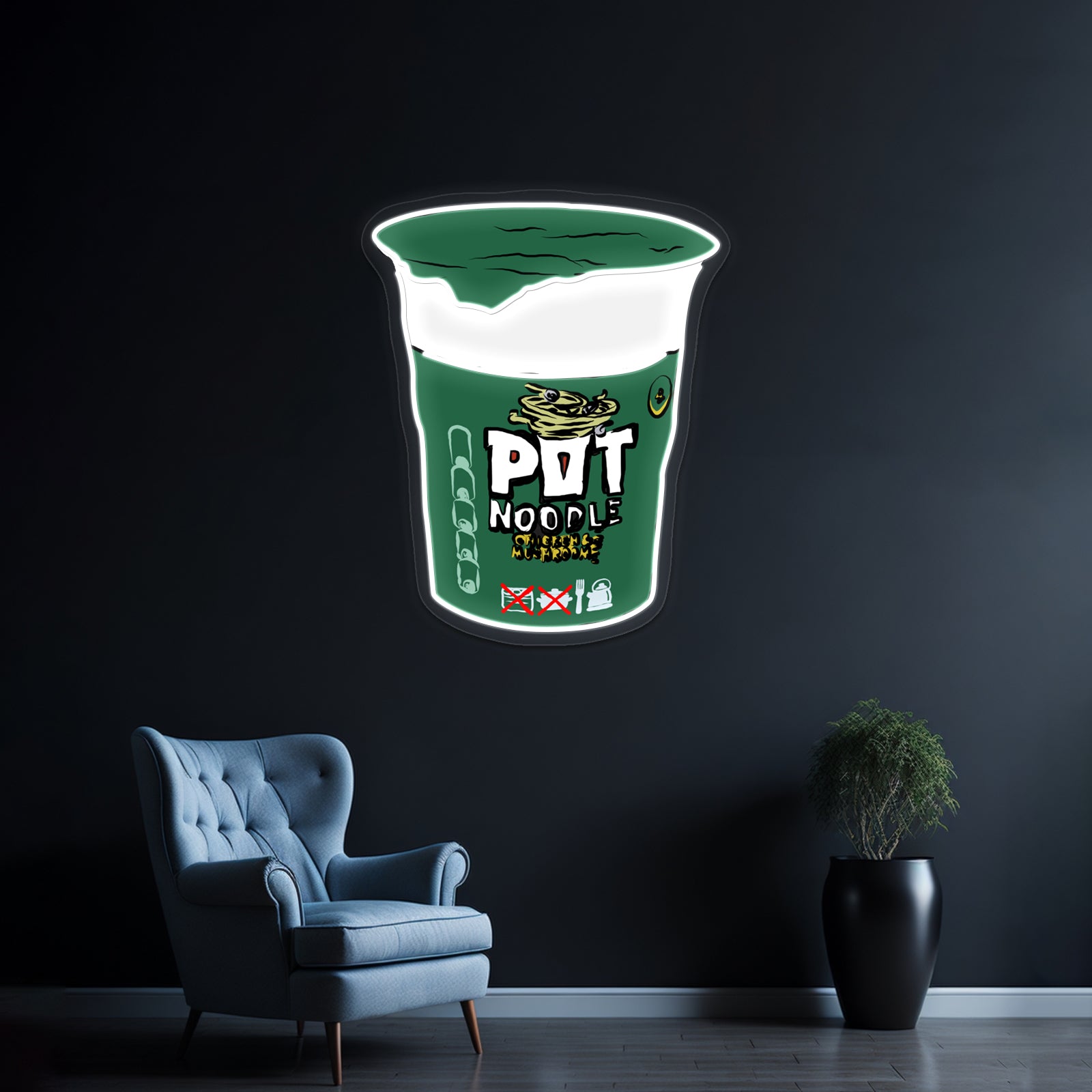 Pot Noodle Chicken And Mushroom 90g Artwork Led Signs For Bedroom | Shineneon