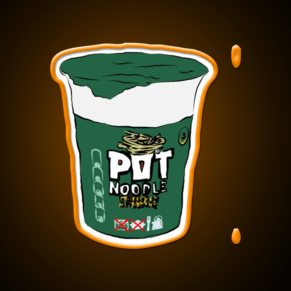 Pot Noodle Chicken And Mushroom Snack Food Led Neon Sign Rgb Color - Shineneon