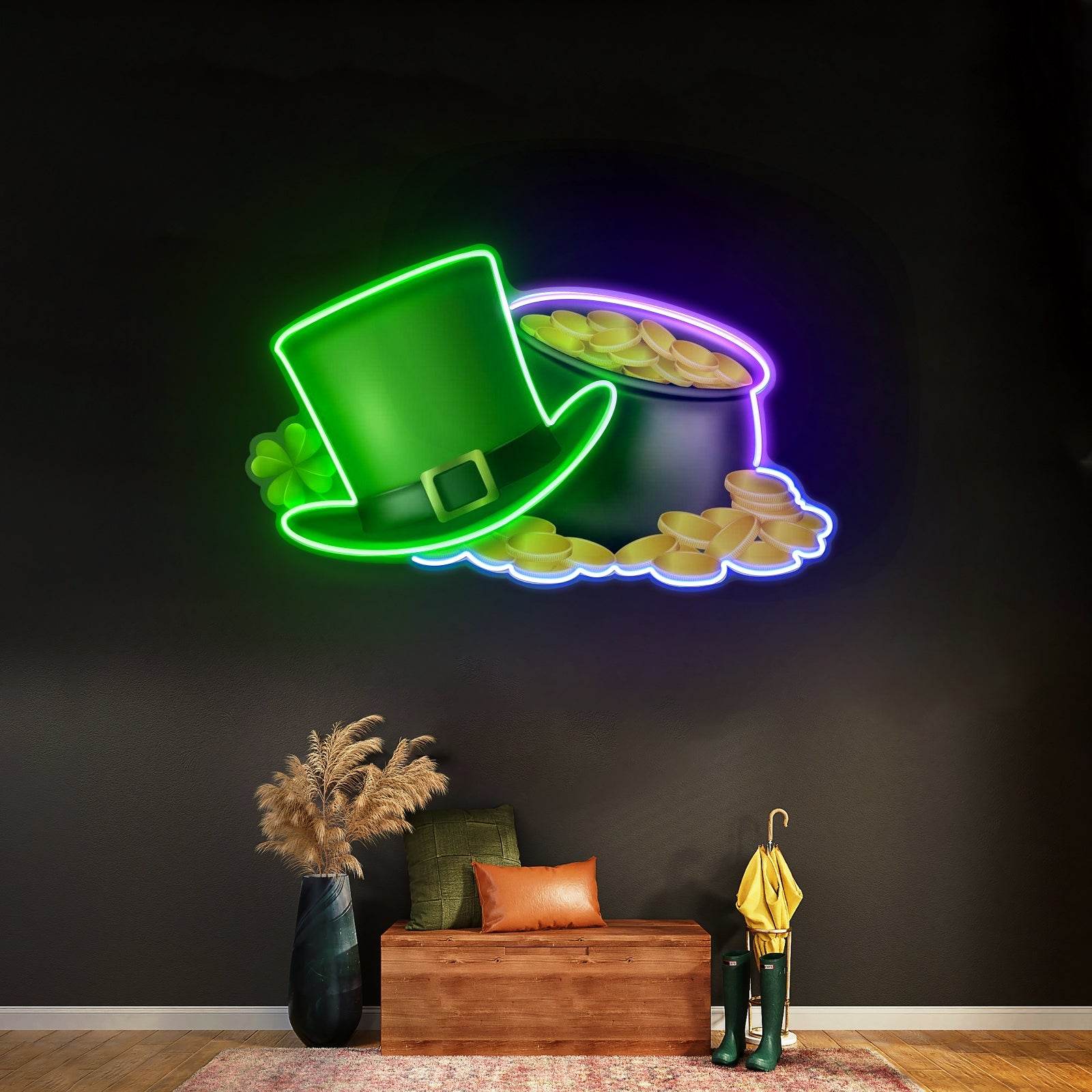 Pot Of Gold Saint Patrick Day Honey Led Signs - Shineneon
