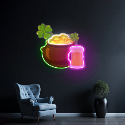 Pot Of Gold Saint Patrick Day Honey Led Signs - Shineneon