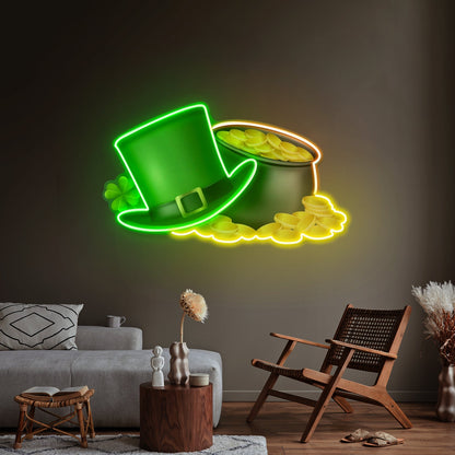 Pot Of Gold Saint Patrick Day Wall Art Led Signs - Shineneon