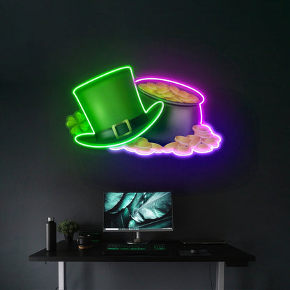 Pot Of Gold Saint Patrick Day Wall Art Led Signs - Shineneon
