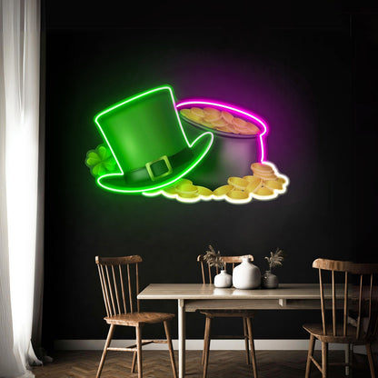Pot Of Gold Saint Patrick Day Wall Art Led Signs - Shineneon