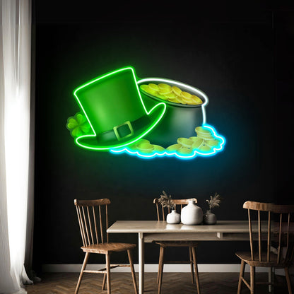 Pot Of Gold Saint Patrick Day Wall Art Led Signs - Shineneon