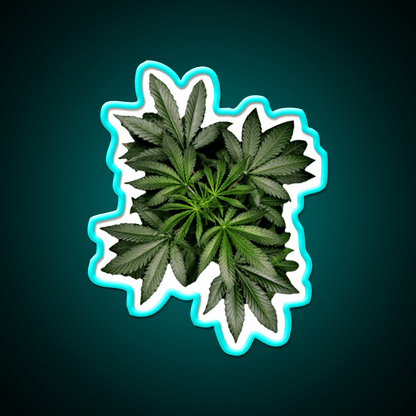 Pot Plant Hemp Inspired Green Leaf Led Neon Sign Rgb Color - Shineneon