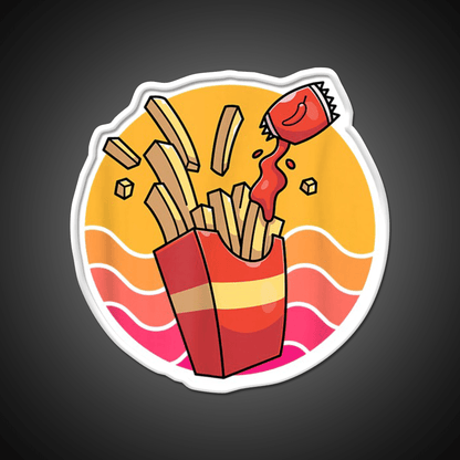 Potato And Fries For Fast Foods Fast Food Led Neon Sign For Burger Place Rgb Color - Shineneon