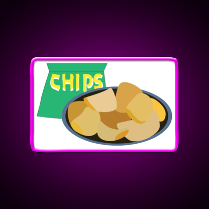 Potato Chips Snack Food Led Neon Sign For Snack Room Rgb Color - Shineneon