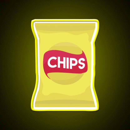 Potato Chips Snack Food Led Neon Sign Rgb Color - Custom LED neon sign front view