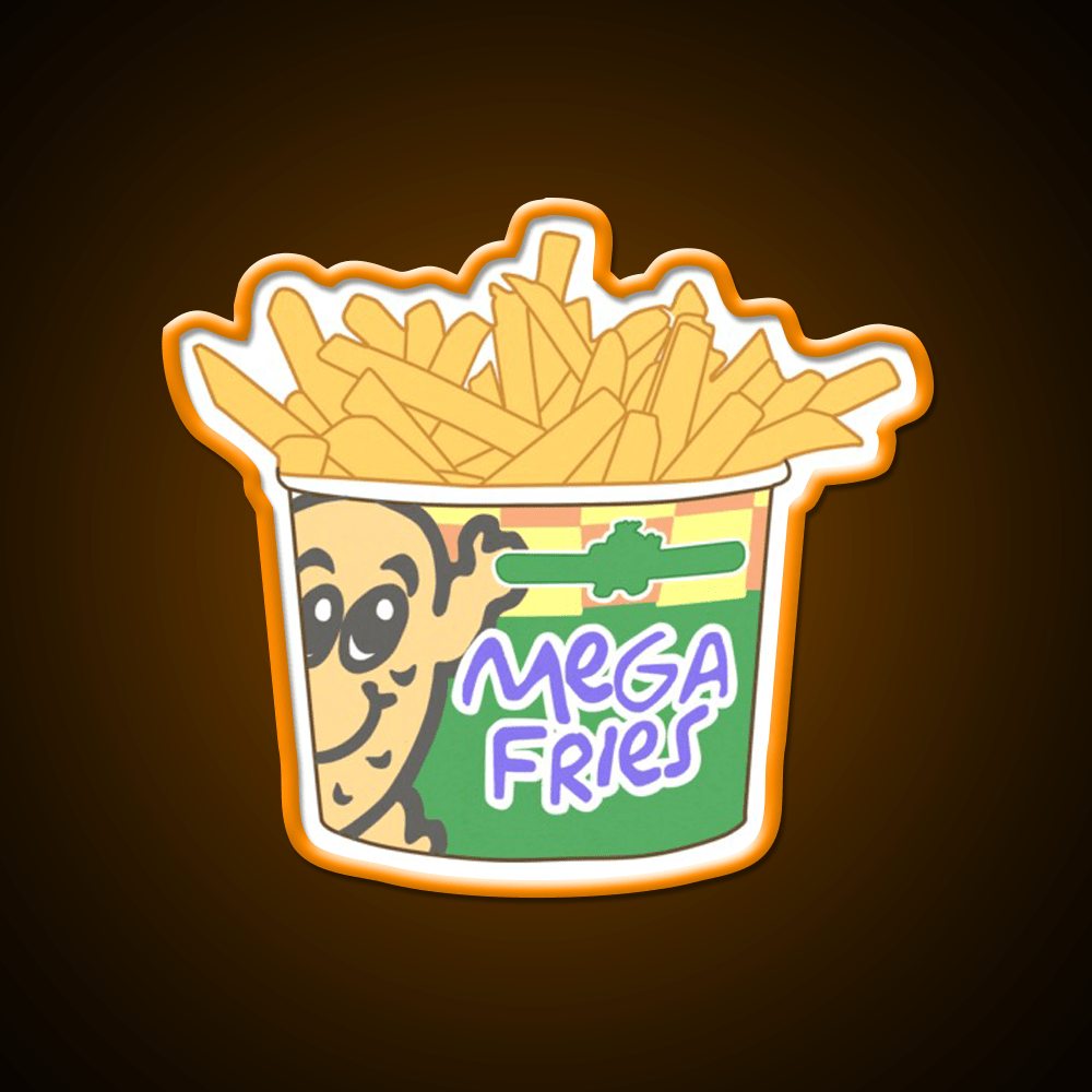 Potato Corner Mega Fries Snack Food Led Neon Sign Rgb Color - Shineneon