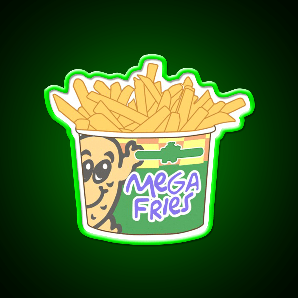 Potato Corner Mega Fries Snack Food Led Neon Sign Rgb Color - Shineneon