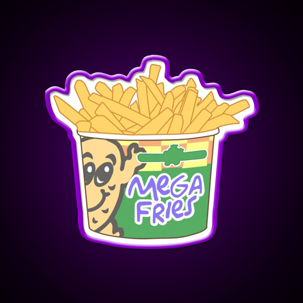 Potato Corner Mega Fries Snack Food Led Neon Sign Rgb Color - Shineneon