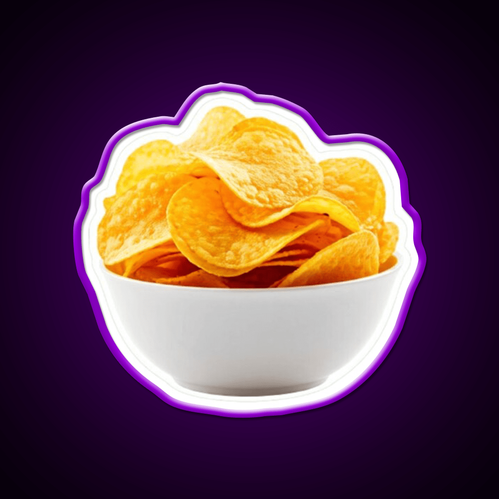Potato Crisps Bowl Snack Food Led Neon Sign Rgb Color - Shineneon