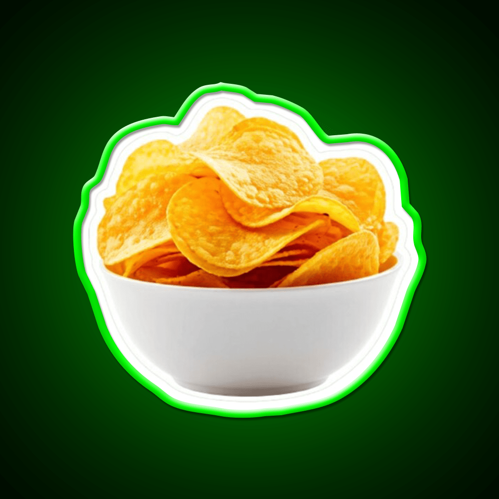 Potato Crisps Bowl Snack Food Led Neon Sign Rgb Color - Shineneon