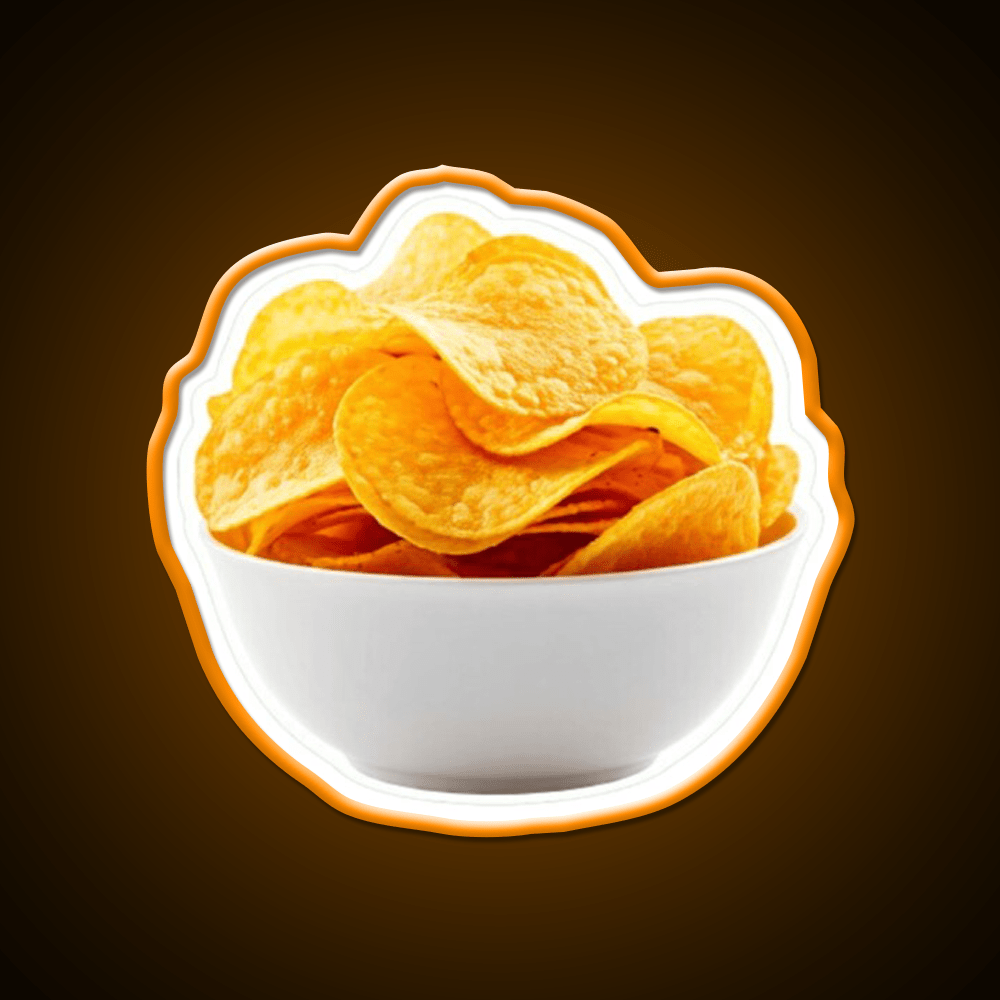 Potato Crisps Bowl Snack Food Led Neon Sign Rgb Color - Shineneon