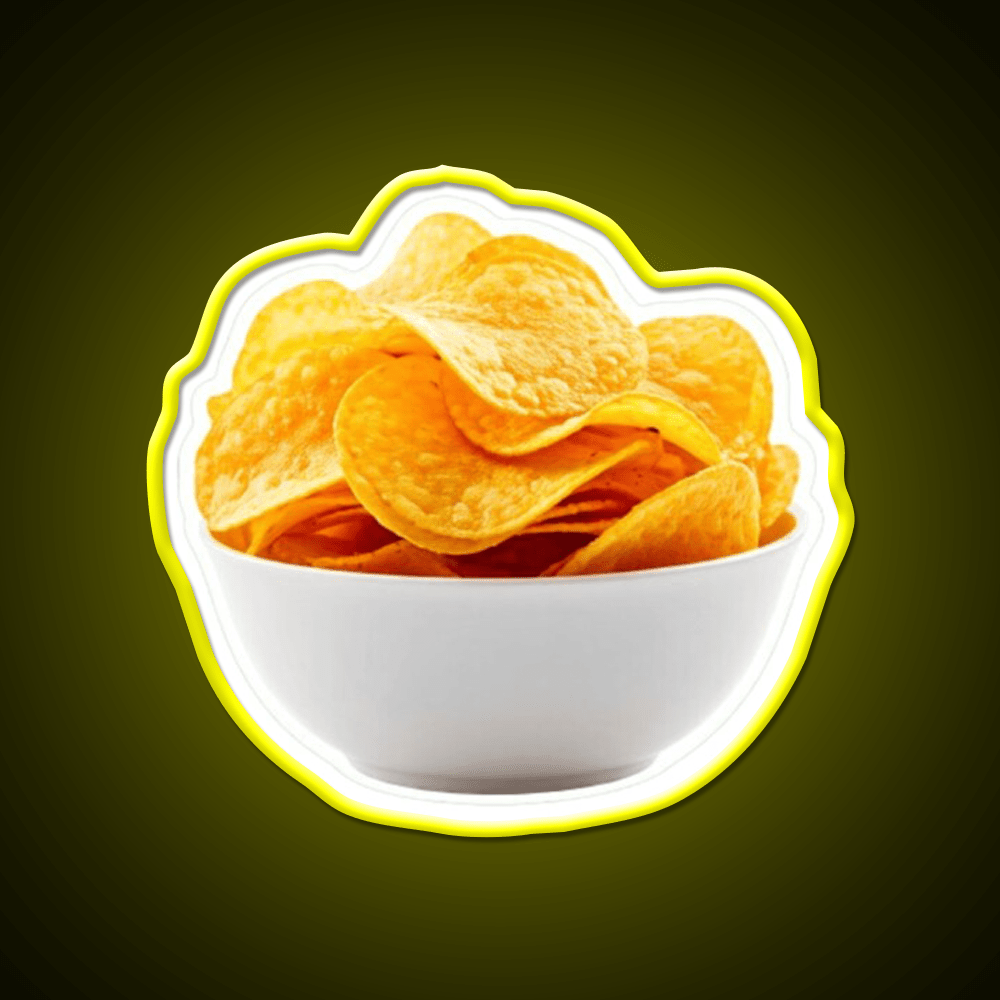 Potato Crisps Bowl Snack Food Led Neon Sign Rgb Color - Shineneon