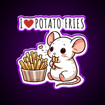 Potato Fries Lover Rat Fast Food Led Neon Sign For Burger Place Rgb Color - Shineneon
