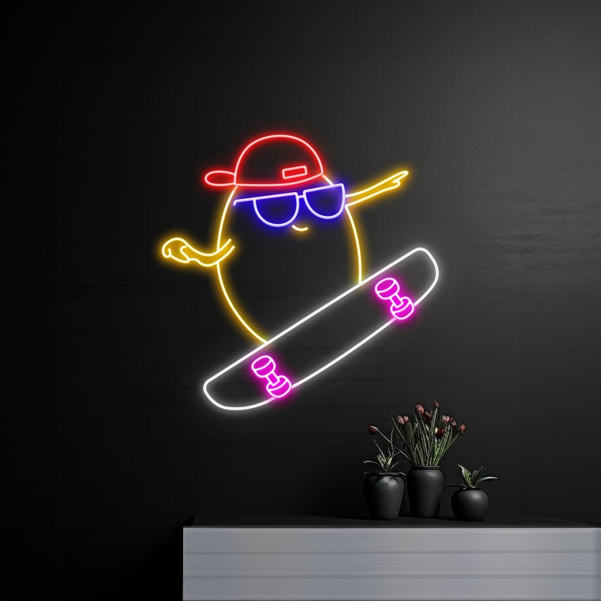 Potato Skateboarding Neon Sign - Shineneon