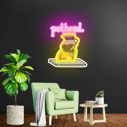 Pothead Coffee Clear Artwork Neon Signs For A Bar - Shineneon