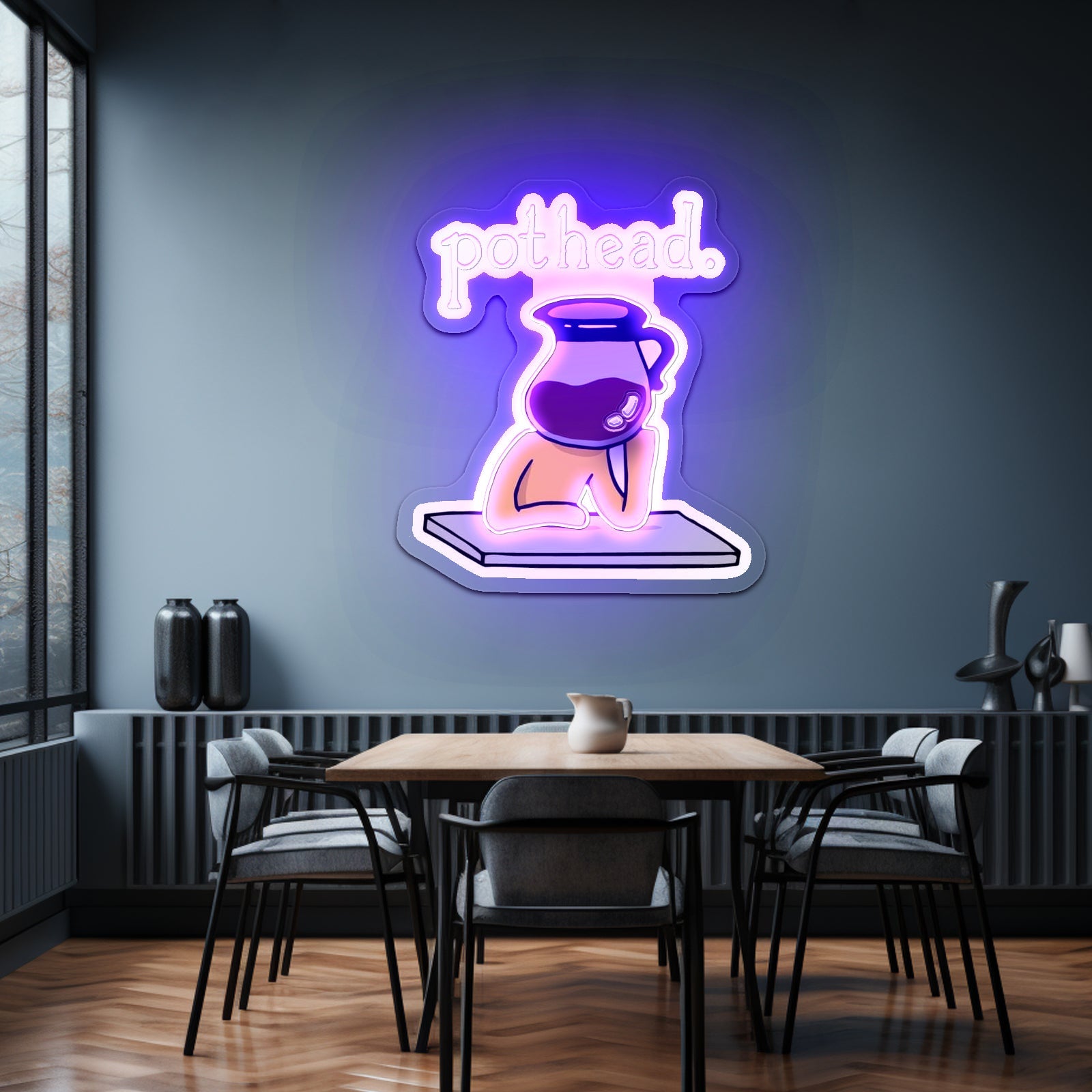 Pothead Coffee Clear Artwork Neon Signs For A Bar - Shineneon