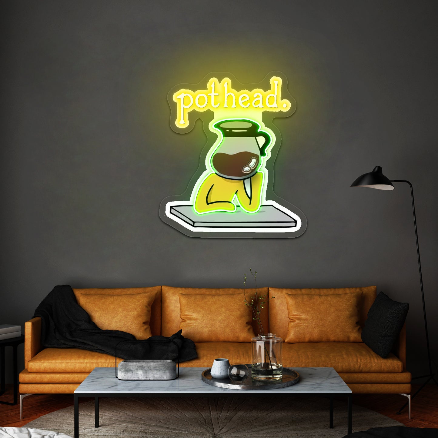 Pothead Coffee Clear Artwork Neon Signs For A Bar