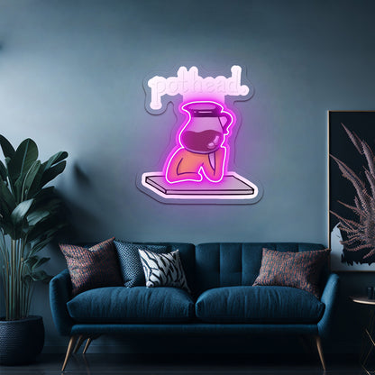 Pothead Coffee Clear Artwork Neon Signs For A Bar