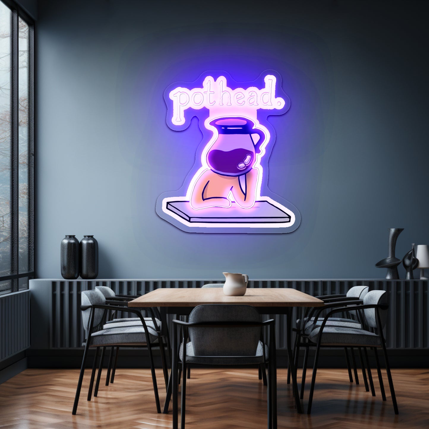 Pothead Coffee Clear Artwork Neon Signs For A Bar