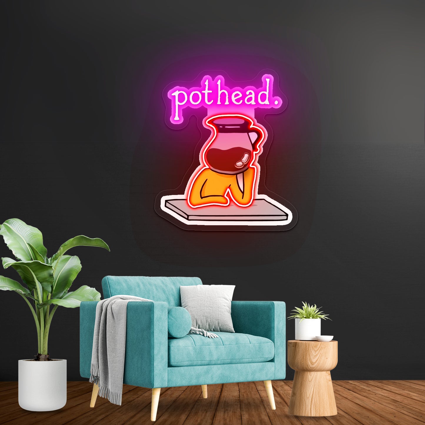 Pothead Coffee Clear Artwork Neon Signs For A Bar